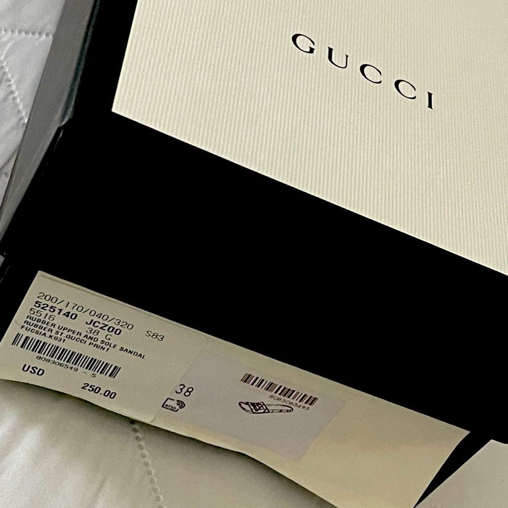 GUCCI Fucsia. K931 Rubber Upper Sole Sandal 
ST. GUCCI PRINT